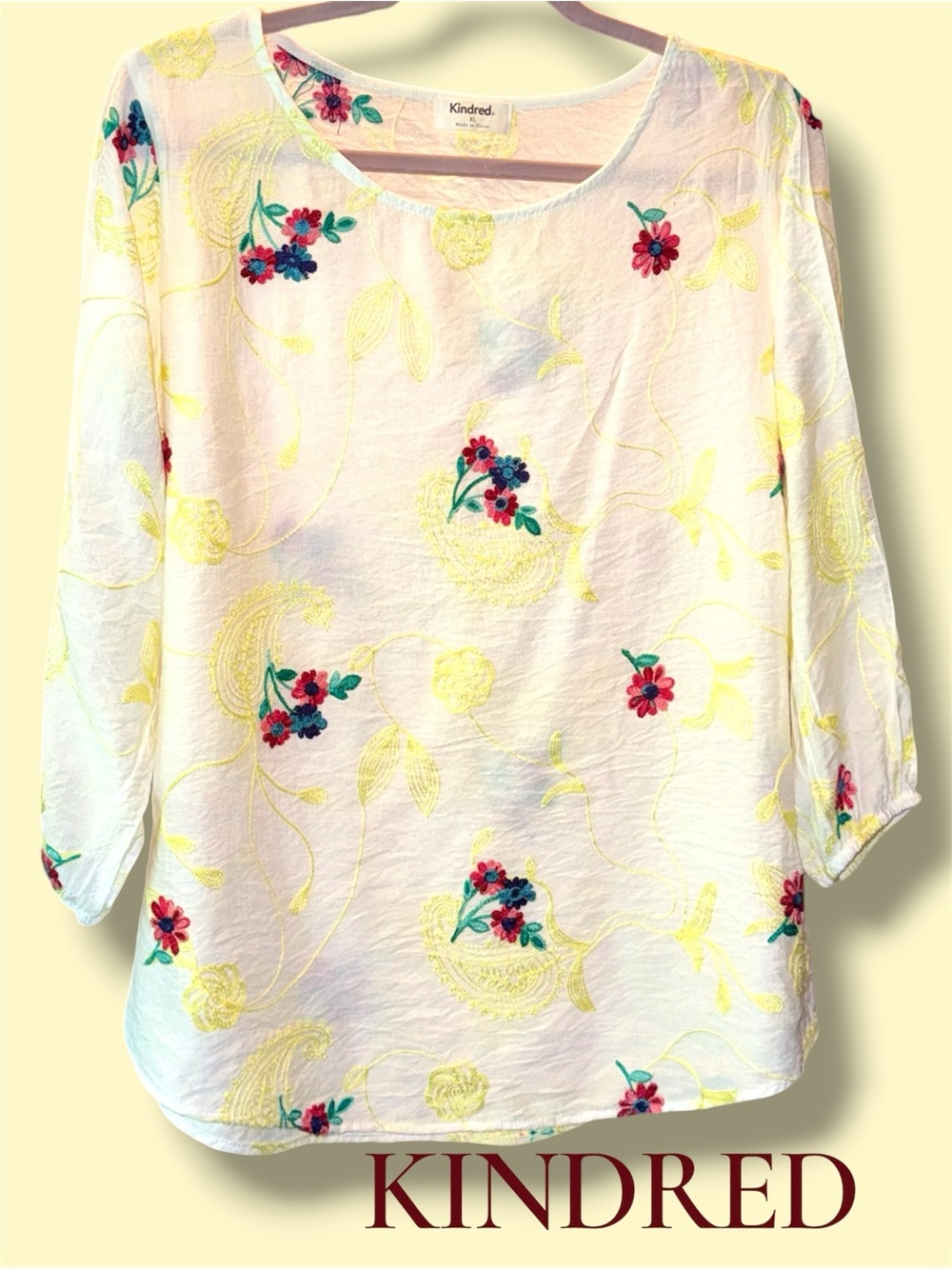 🌺 Anthropologie Kindred Floral Embroidered Blouse